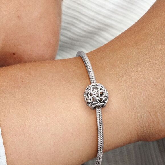 Pandora Hearts All Over Charm Sterling Silver Charm For Bracelet - Picture 4 of 11